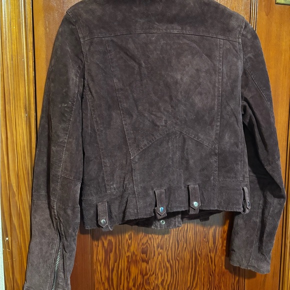 BLANK NYC Burgundy Suede Leather Biker Jacket EUC - Picture 6 of 7